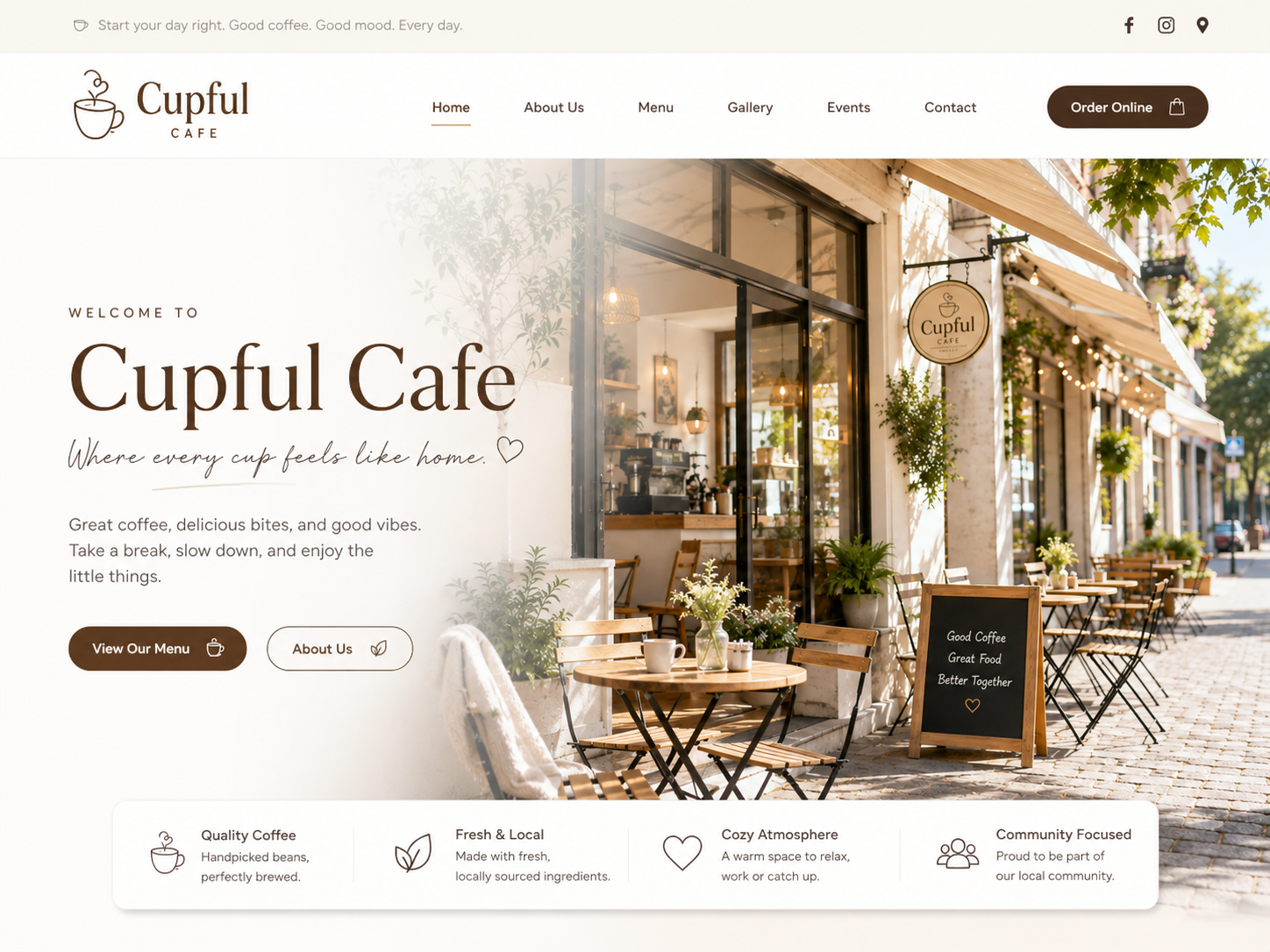 Cup Fill Cafe — Food & Beverage / Digital Product