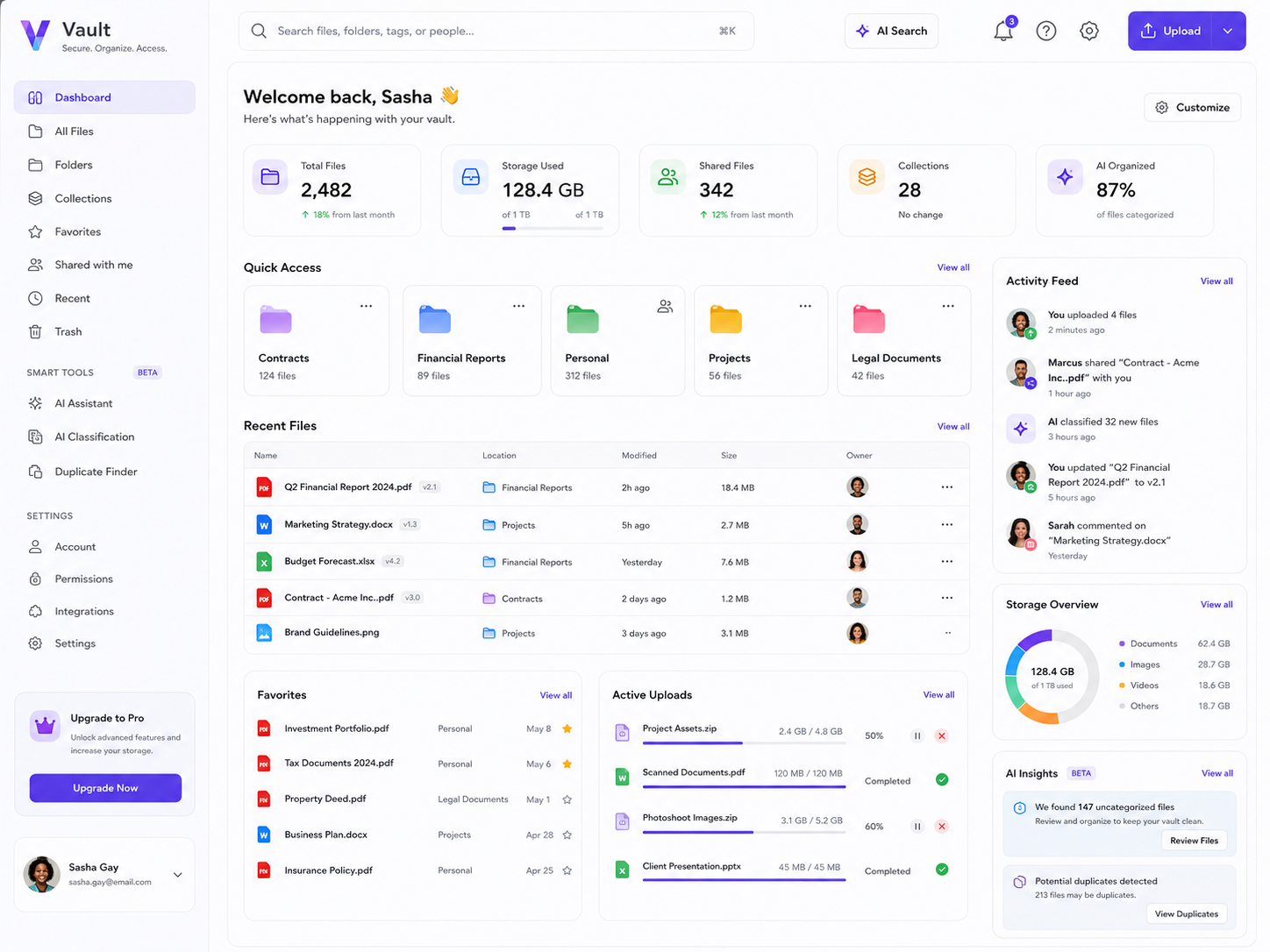 Vault — Cloud Storage & File Organization